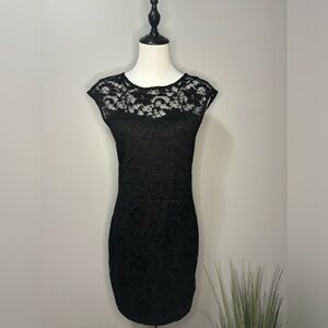 Dynamite black lace dress with built-in under layer